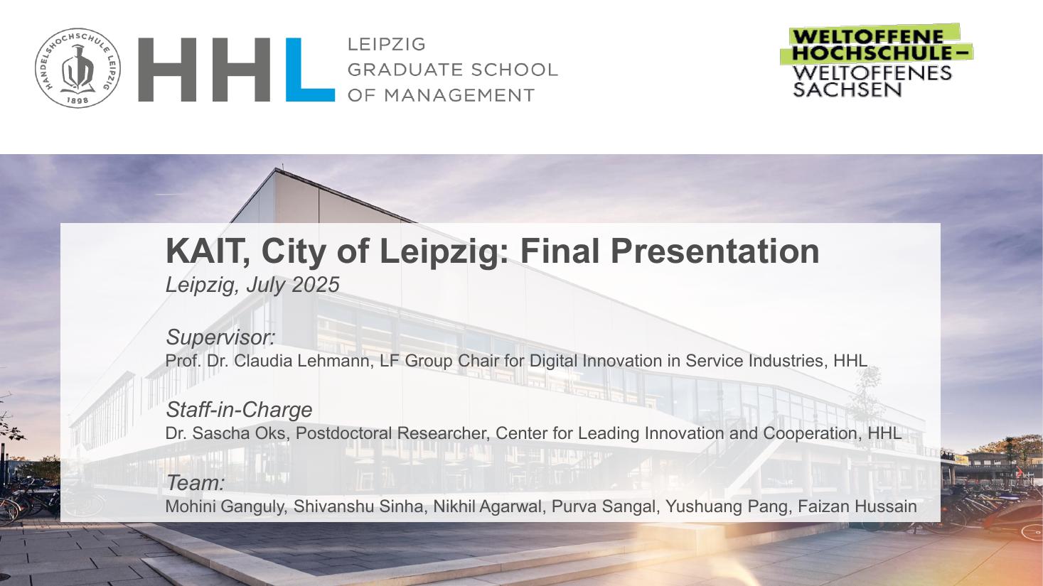 City of Leipzig × KAIT: strategy consulting project cover slide