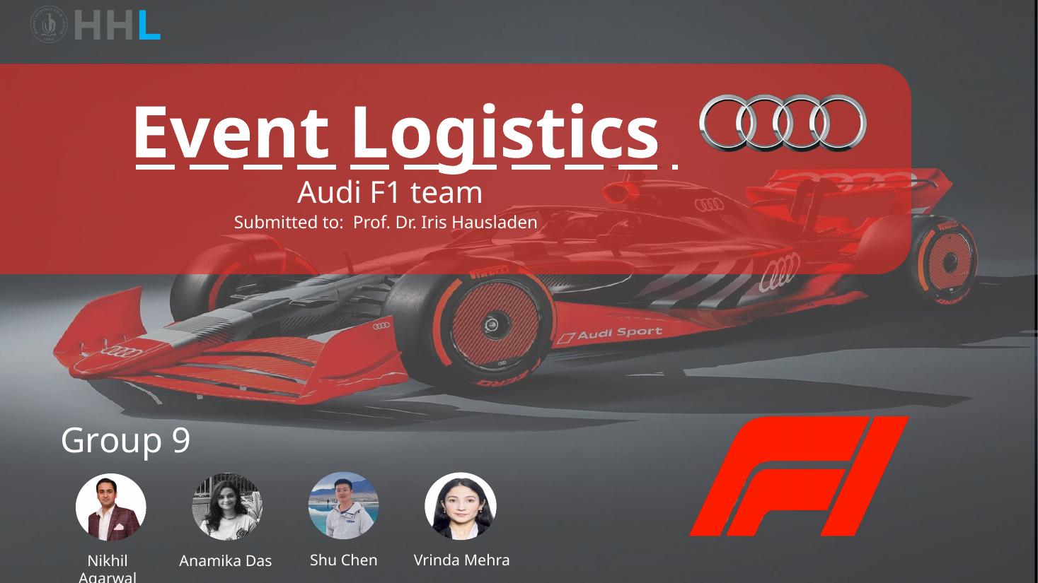 Audi F1: event logistics and LSP selection cover slide
